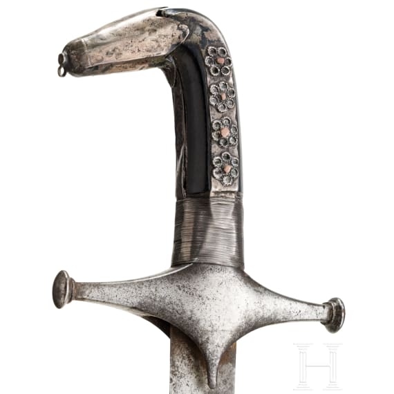 Shamshir mit Wootzdamastklinge, Syrien/Persien, um 1800