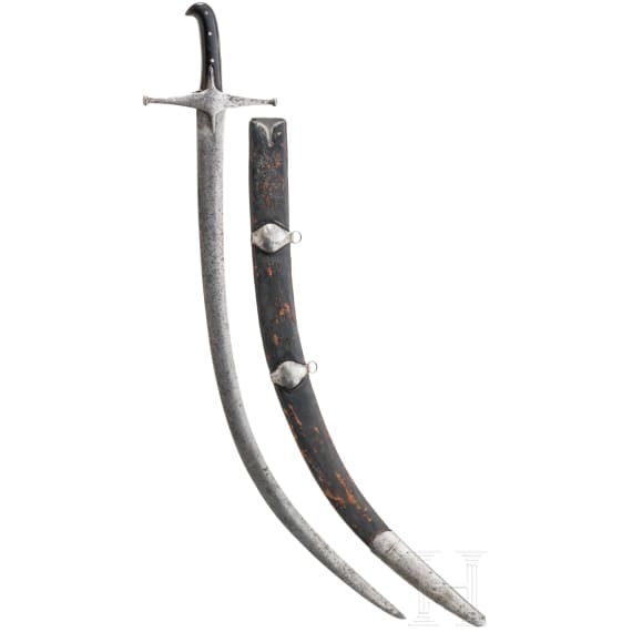 Shamshir mit Lederscheide, Persien, 1. H&auml;lfte 19. Jhdt.