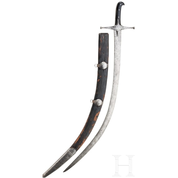 Shamshir mit Lederscheide, Persien, 1. H&auml;lfte 19. Jhdt.