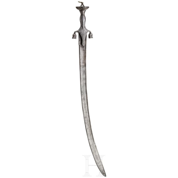 An Afghan pulwar with engraved hilt, circa 1800