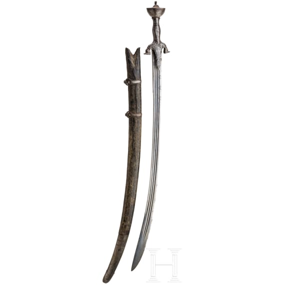 An Afghan pulwar with scabbard, 19th century