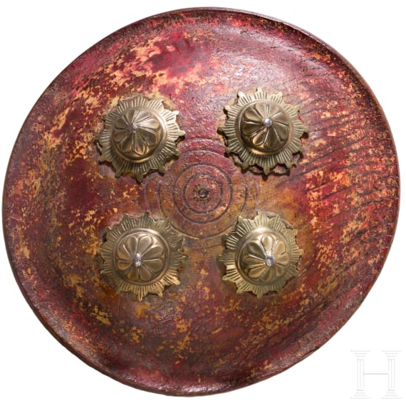 Lederner Faustschild, Indien, 19. Jhdt.