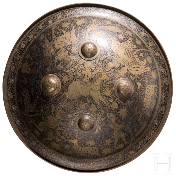 Ein Paar Faustschilde, Indien, Lahore, 19. Jhdt.