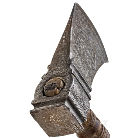 Massiver Tabar (Streitaxt), S&uuml;dindien, 19. Jhdt.