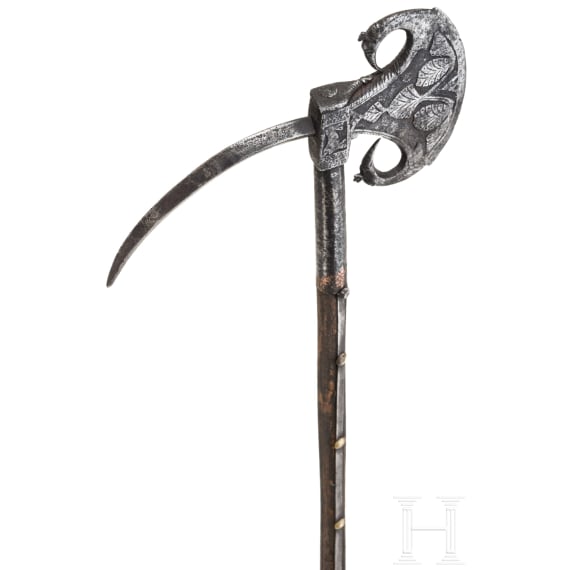 An Indian horseman&rsquo;s axe, India, 19th century