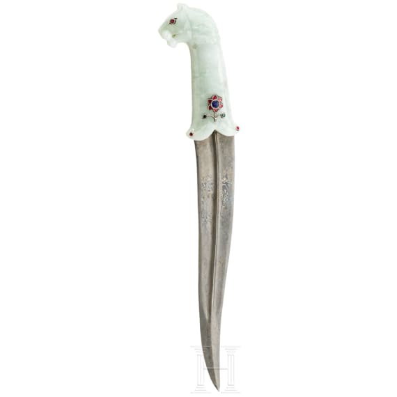 An Indian khanjar with a jade handle, 20th century