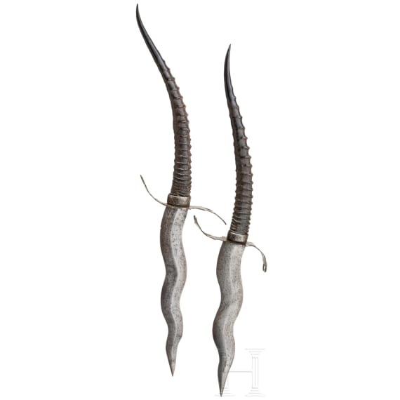 A pair of Indian Fakir daggers, ca. 1900