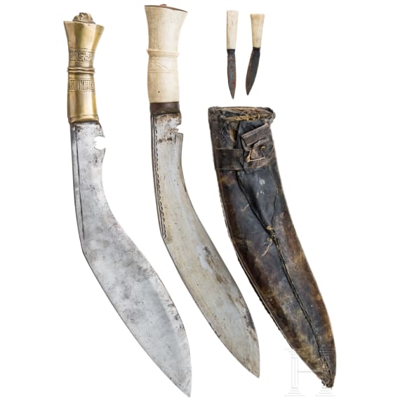 Two Indian kukris, 19th century