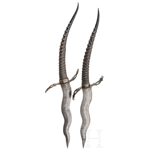 A pair of Indian Fakir daggers, ca. 1900