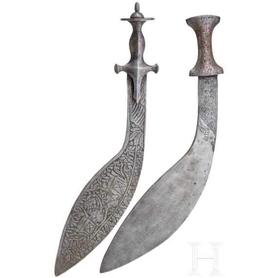 Two large North Indian kukris, circa 1900