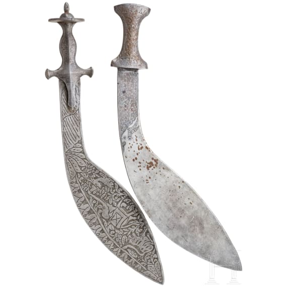 Two large North Indian kukris, circa 1900