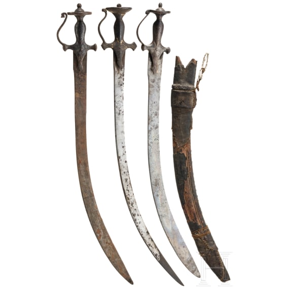 Three Indian tulwars, 19th century