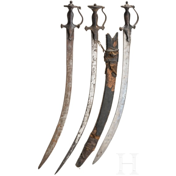 Three Indian tulwars, 19th century