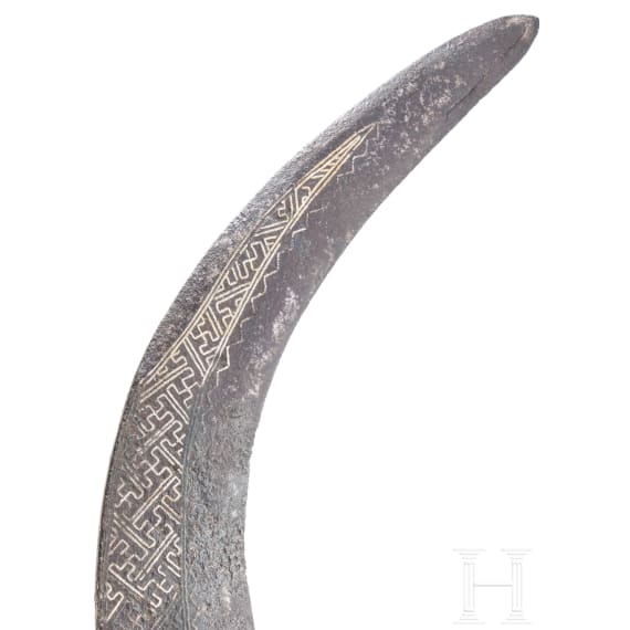 Silbertauschierte Kriegssense, Sinotibetisch, 17./18. Jhdt.