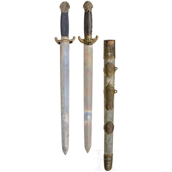 A Chinese double sword, late 19th century