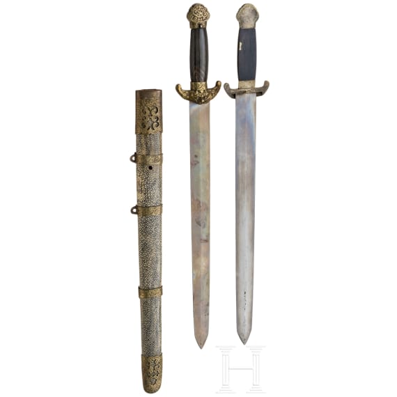 A Chinese double sword, late 19th century