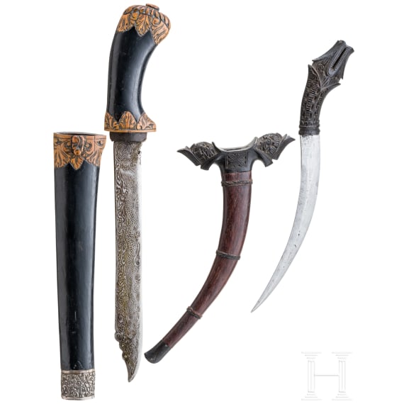 Zwei Messer, Malaysien, um 1900