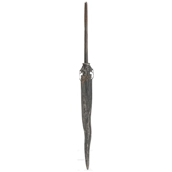 An Indonesian spear head with chiseled base, 18th/19th century