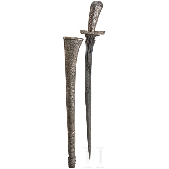 A silver-mounted pedang lurus, Java (?), Indonesia, circa 1900