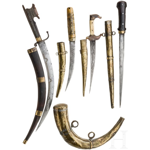 A small collection of African weapons, circa 1900