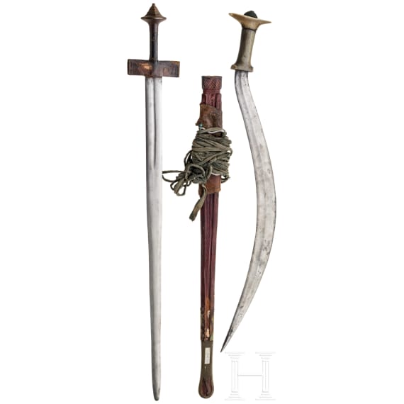 A Tuareg sword (Takouba) and a shotel, Niger and Ethiopia, circa 1900