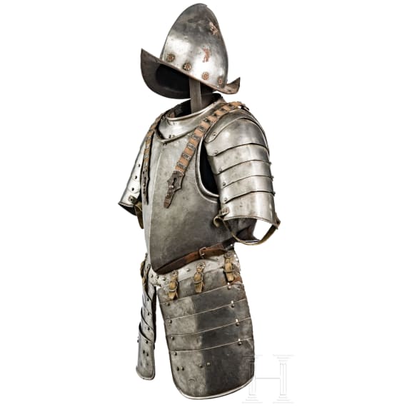 Knechtischer Halbharnisch mit Birnmorion, Italien, um 1600