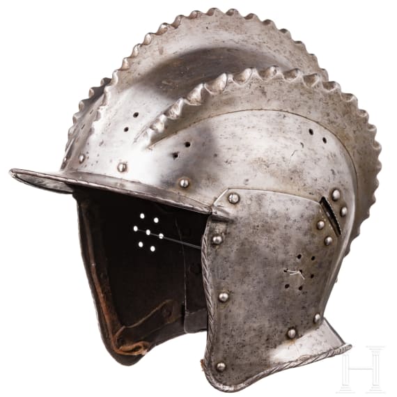 Sturmhaube mit drei K&auml;mmen, s&uuml;ddeutsch, wohl Augsburg, um 1530/40