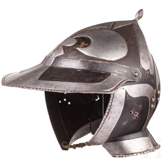 A north German black-and-white burgonet, mid 16th century