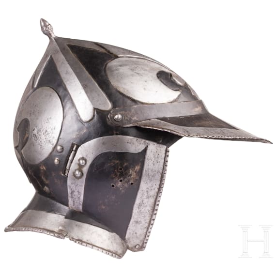 A north German black-and-white burgonet, mid 16th century