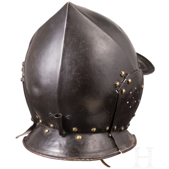 A blackened German burgonet, mid-16th century