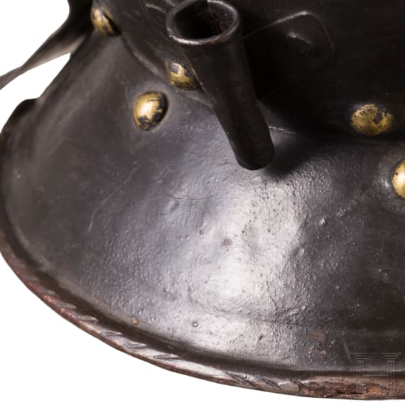 A blackened German burgonet, mid-16th century