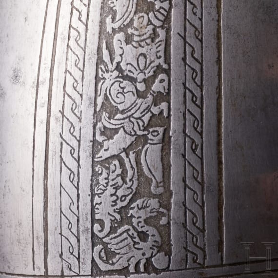 A Milanese or Pisan musketeer's helmet with etched decoration, ca. 1600