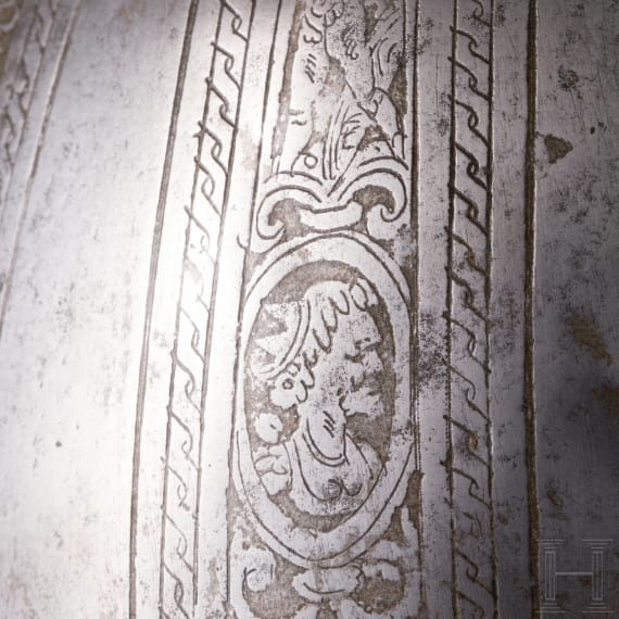 A Milanese or Pisan musketeer's helmet with etched decoration, ca. 1600