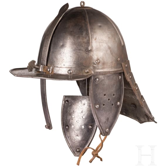A German or Polish lobster tail helmet, mid-17th century