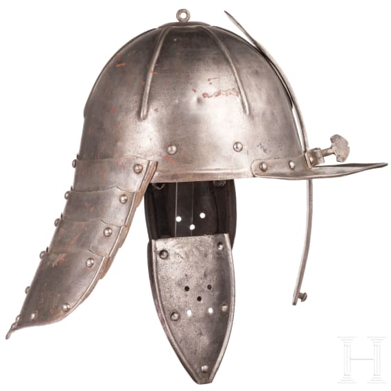 A German or Polish lobster tail helmet, mid-17th century