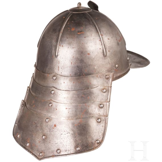 A German or Polish lobster tail helmet, mid-17th century
