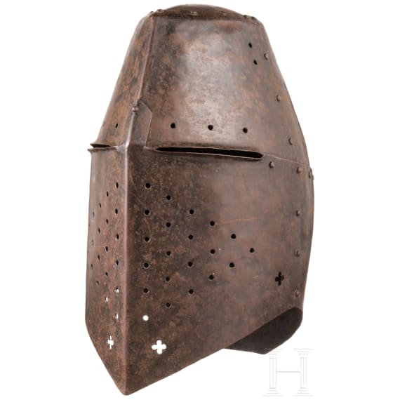 A Victorian German pot helmet in 13th century style, ca. 1900