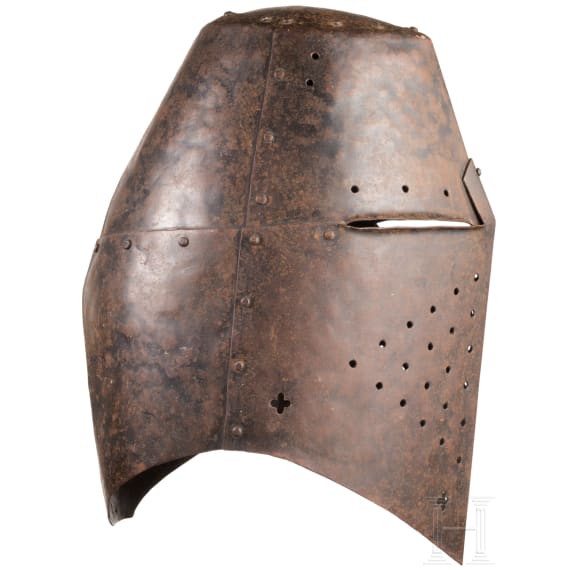 A Victorian German pot helmet in 13th century style, ca. 1900
