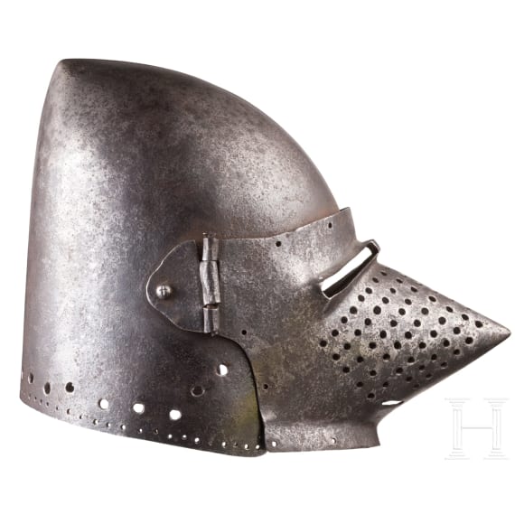 A Victorian hounskull bascinet in the style of 1400, Germany, ca. 1860
