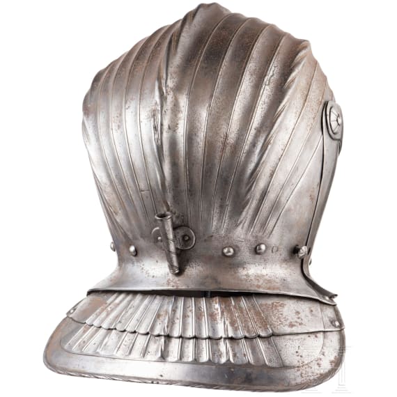 A German maximilan close helmet, in the style of circa 1520, circa 1900
