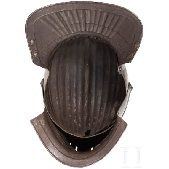 A German maximilan close helmet, in the style of circa 1520, circa 1900