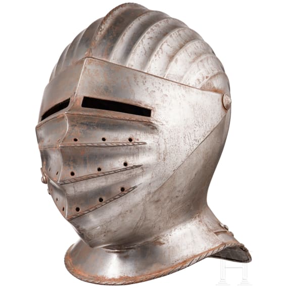 A German Maximilian close helmet in 1530s style, modern replica