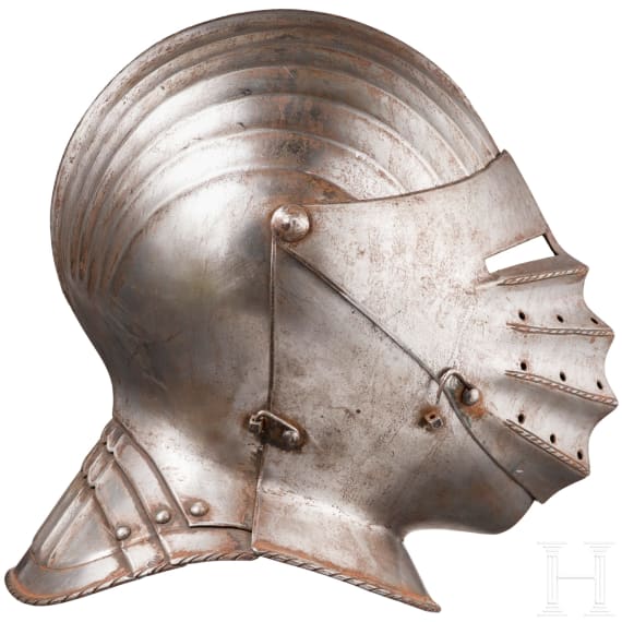 A German Maximilian close helmet in 1530s style, modern replica