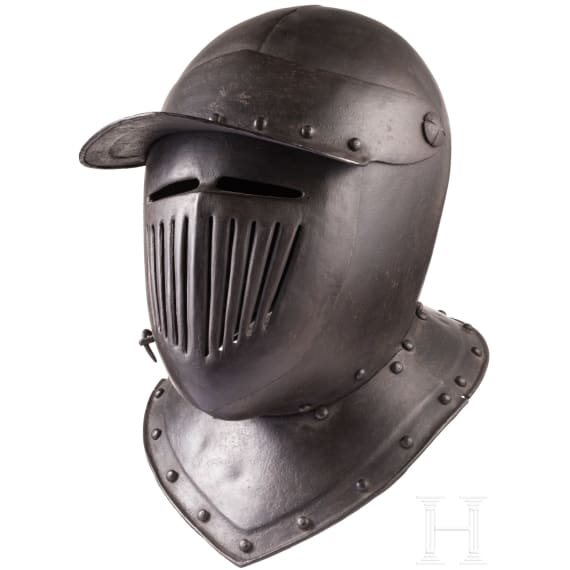 A blackened cuirassier's helmet in 1620s style, Germany, ca. 1900