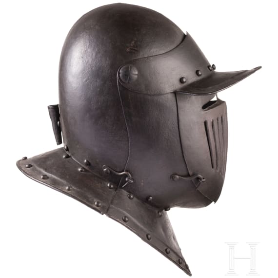 A blackened cuirassier's helmet in 1620s style, Germany, ca. 1900