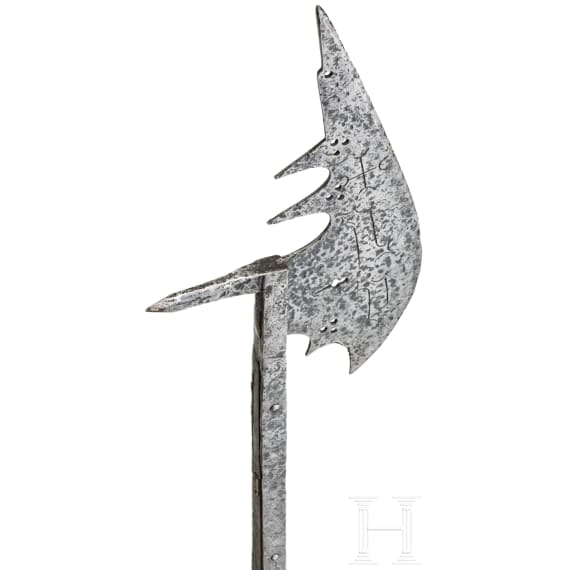 Sp&auml;tgotische Hellebarde, s&uuml;ddeutsch, um 1490/1500