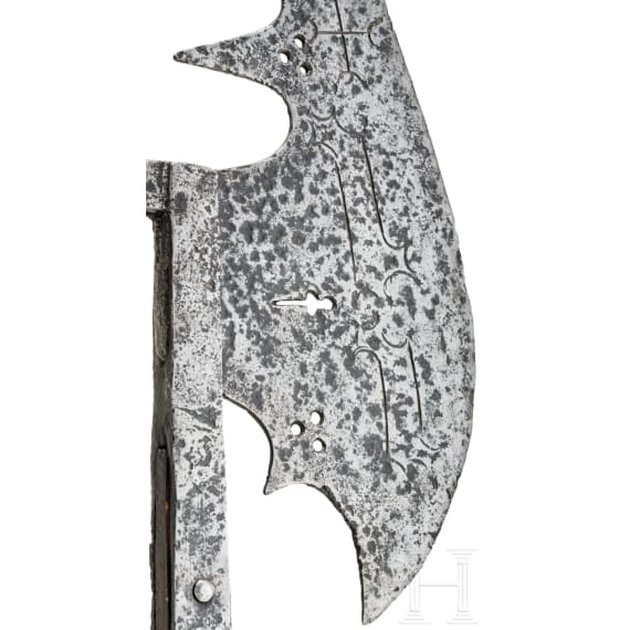 Sp&auml;tgotische Hellebarde, s&uuml;ddeutsch, um 1490/1500