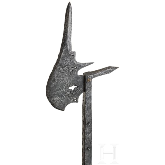 Sp&auml;tgotische Hellebarde, s&uuml;ddeutsch, um 1490/1500