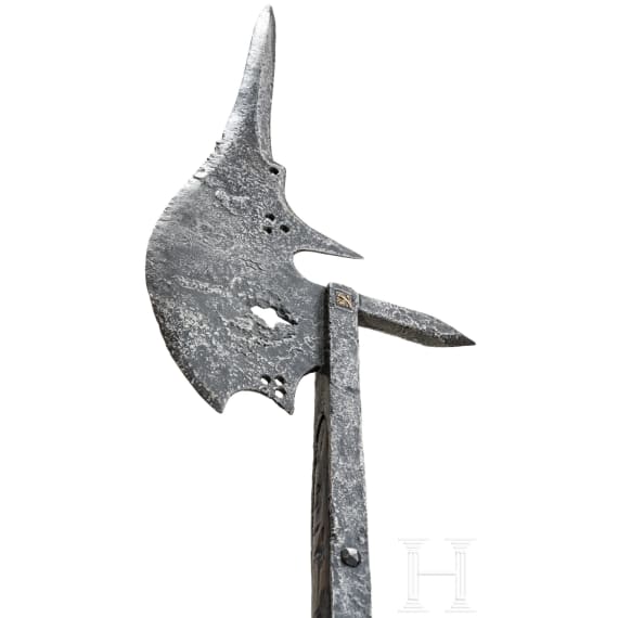 Sp&auml;tgotische Hellebarde, s&uuml;ddeutsch, um 1490/1500
