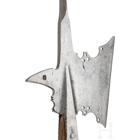 Sp&auml;te Landsknecht-Hellebarde, deutsch, um 1520